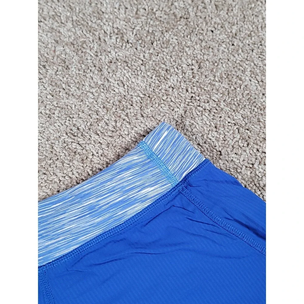 Ivivva by Lululemon Speedy Shorts Size 12 Blue Lined Zipper Pocket Gym Stretch